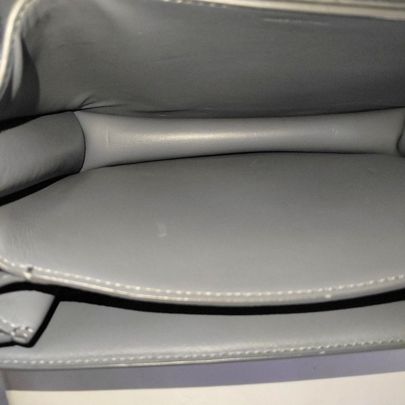 CELINE CLASSIC BOX 中號 灰色牛皮豆腐包斜挎包單肩包 金色五金 可拆卸肩帶 9.8新-11