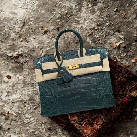 【精選天菜】HERMES 25CM BIRKIN 松柏綠 金扣  霧面 鱷魚-0