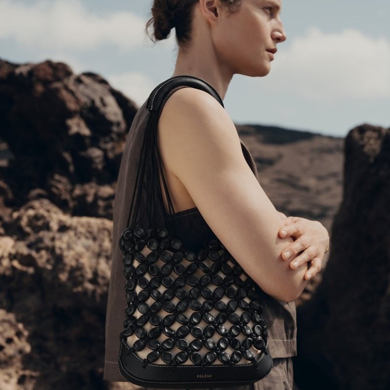 POLENE solé 鵝卵石手袋 黑色-4