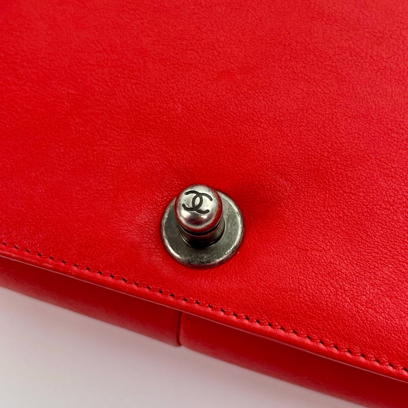 「JL精品代購」香奈兒紅色牛皮leboy 做舊五金-19