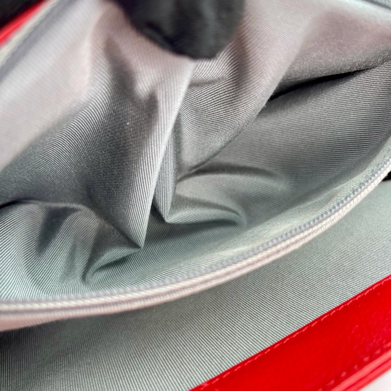 「JL精品代購」香奈兒紅色牛皮leboy 做舊五金-20