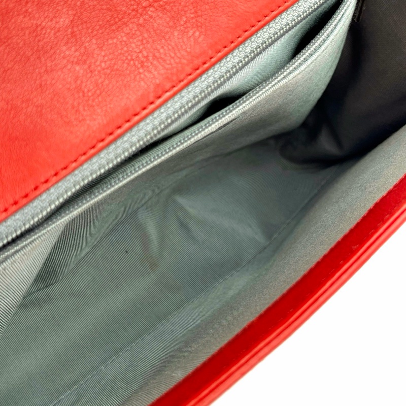 「JL精品代購」香奈兒紅色牛皮leboy 做舊五金-21