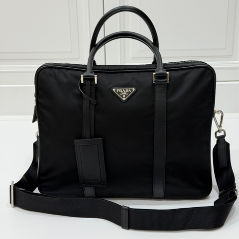 PRADA 黑色 尼龍 公事包 手提包 肩背包 側背包 斜背包 電腦包 文件包