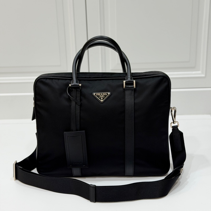 PRADA 黑色 尼龍 公事包 手提包 肩背包 側背包 斜背包 電腦包 文件包-2