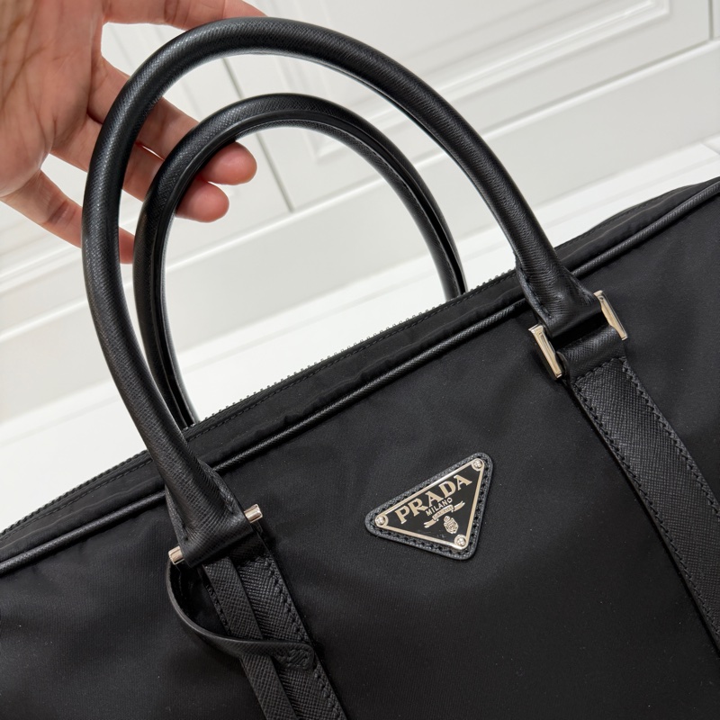 PRADA 黑色 尼龍 公事包 手提包 肩背包 側背包 斜背包 電腦包 文件包-9