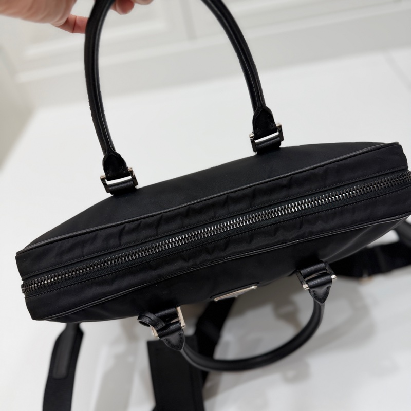 PRADA 黑色 尼龍 公事包 手提包 肩背包 側背包 斜背包 電腦包 文件包-21