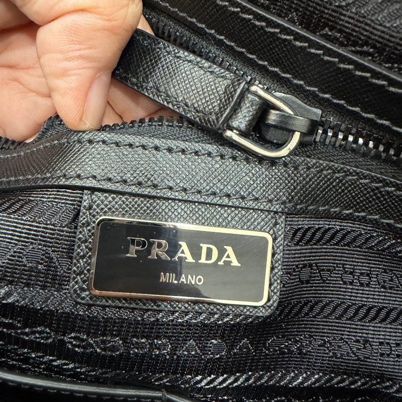 PRADA 黑色 尼龍 公事包 手提包 肩背包 側背包 斜背包 電腦包 文件包-26