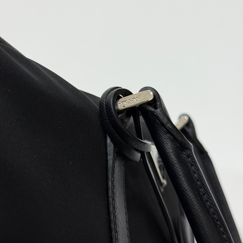 PRADA 黑色 尼龍 公事包 手提包 肩背包 側背包 斜背包 電腦包 文件包-29