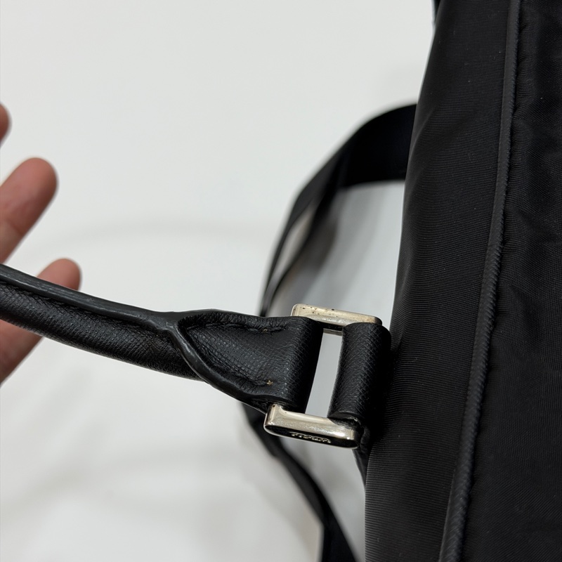 PRADA 黑色 尼龍 公事包 手提包 肩背包 側背包 斜背包 電腦包 文件包-30