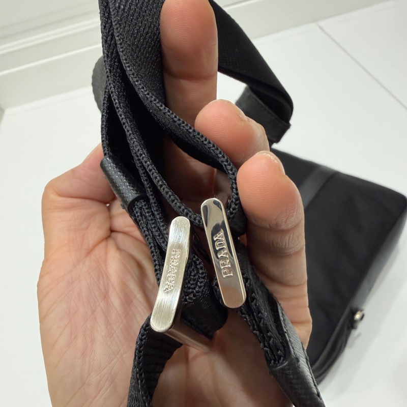 PRADA 黑色 尼龍 公事包 手提包 肩背包 側背包 斜背包 電腦包 文件包-34