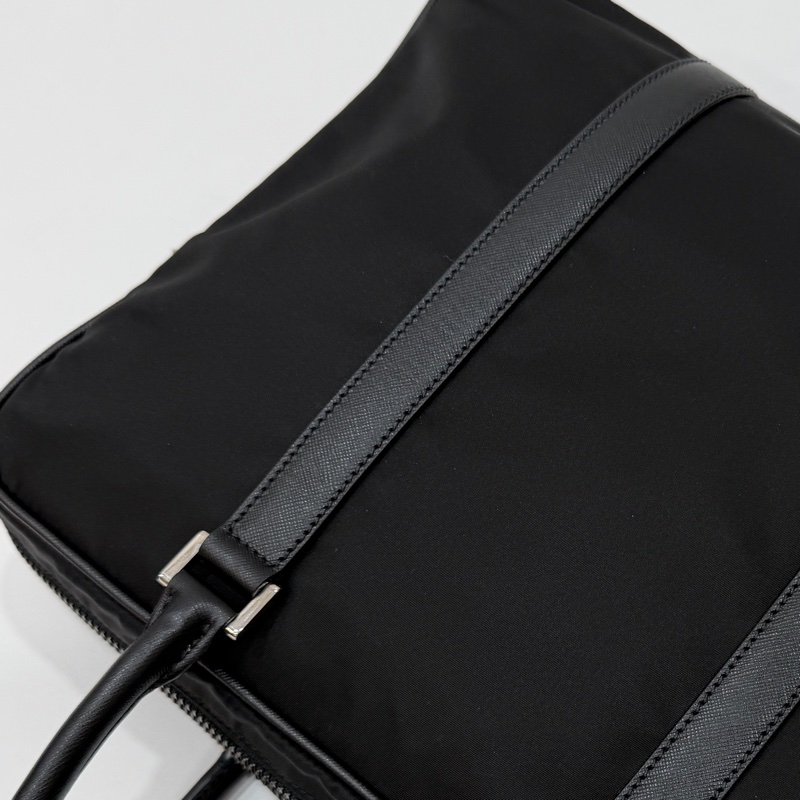 PRADA 黑色 尼龍 公事包 手提包 肩背包 側背包 斜背包 電腦包 文件包-41