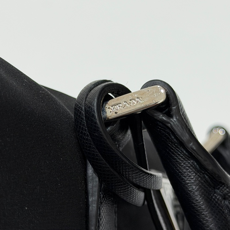 PRADA 黑色 尼龍 公事包 手提包 肩背包 側背包 斜背包 電腦包 文件包-47