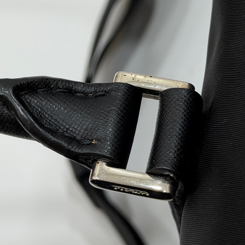 PRADA 黑色 尼龍 公事包 手提包 肩背包 側背包 斜背包 電腦包 文件包-48