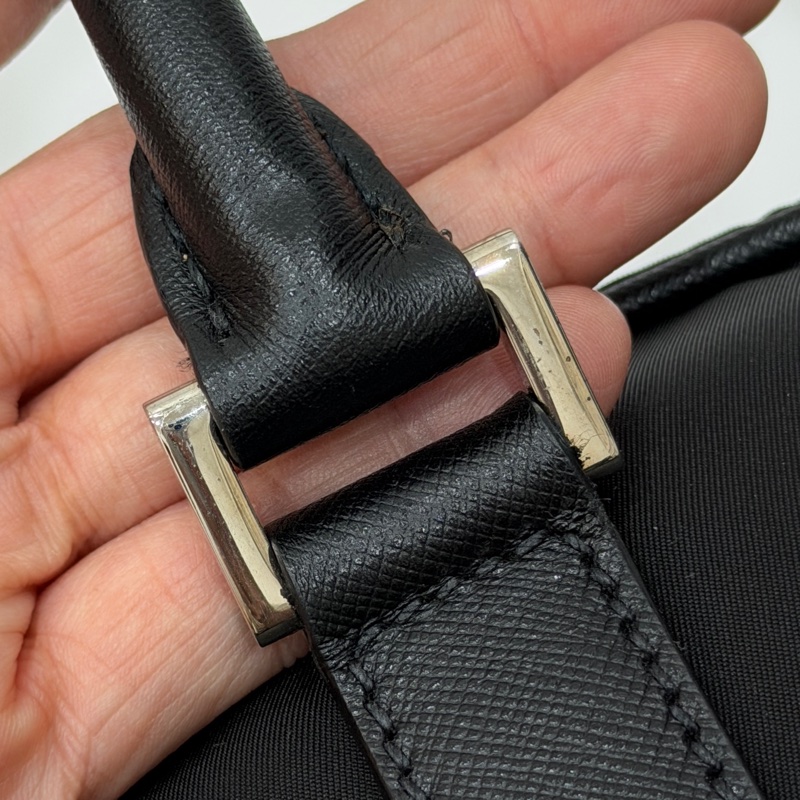 PRADA 黑色 尼龍 公事包 手提包 肩背包 側背包 斜背包 電腦包 文件包-49