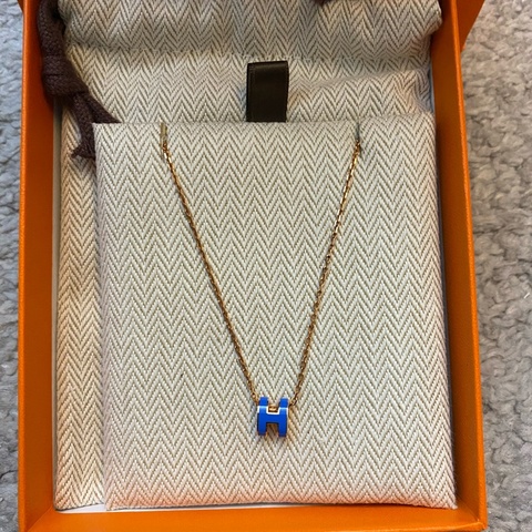 ✨Hermès Pop H mini 項鍊（藍金）✨