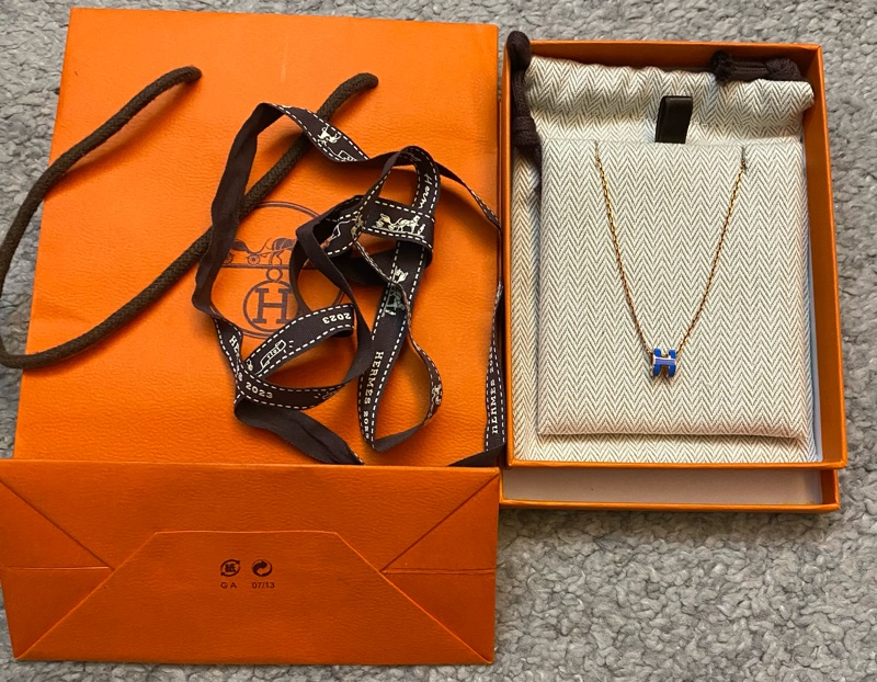 ✨Hermès Pop H mini 項鍊(藍金)✨-2