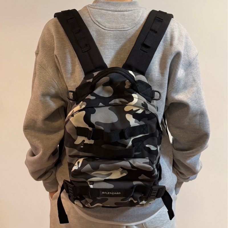 Balenciaga 巴黎世家 Army Multicarry 黑白 迷彩 後背包 雙肩包 肩背包 手提包-9