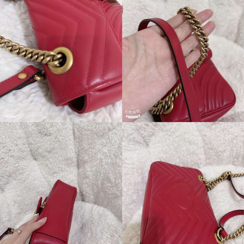 Gucci marmont26馬蒙牛皮側背包鏈條包-47