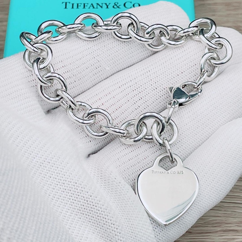 🌷Tiffany&Co. 愛心手鍊無字款 ｜經典花紋✦fufu style 精品✦ 氣質款｜-0