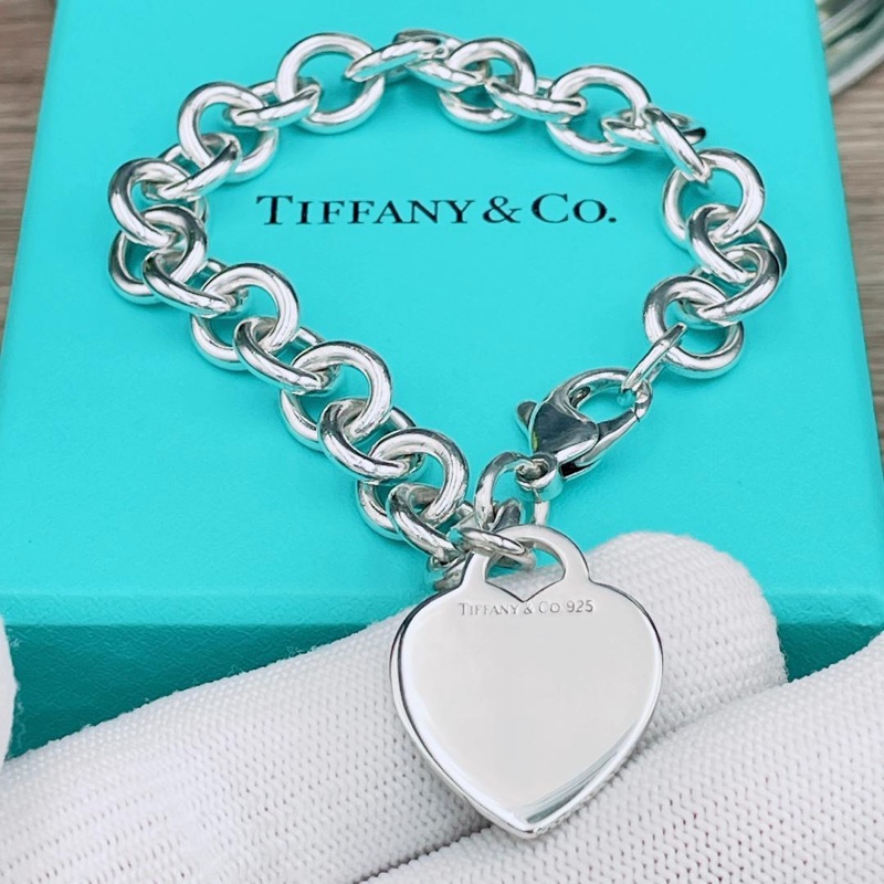🌷Tiffany&Co. 愛心手鍊無字款 ｜經典花紋✦fufu style 精品✦ 氣質款｜-1
