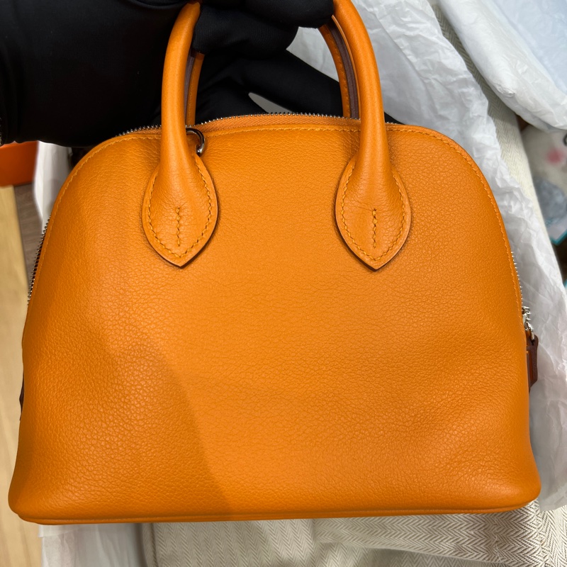Hermes mini bolide Abricot 內拼 Gold 銀扣 Evercolor皮 K刻-0