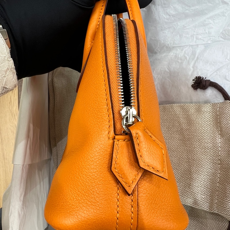 Hermes mini bolide Abricot 內拼 Gold 銀扣 Evercolor皮 K刻-2
