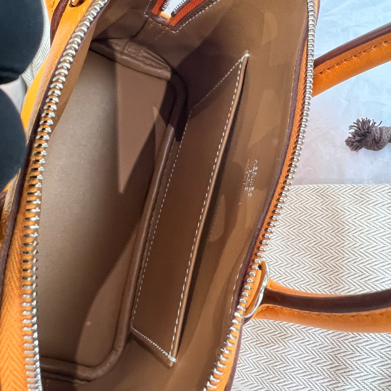 Hermes mini bolide Abricot 內拼 Gold 銀扣 Evercolor皮 K刻-4