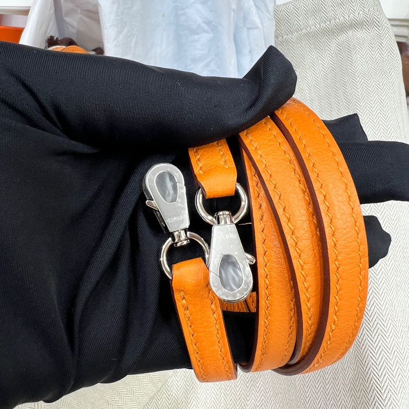 Hermes mini bolide Abricot 內拼 Gold 銀扣 Evercolor皮 K刻-5