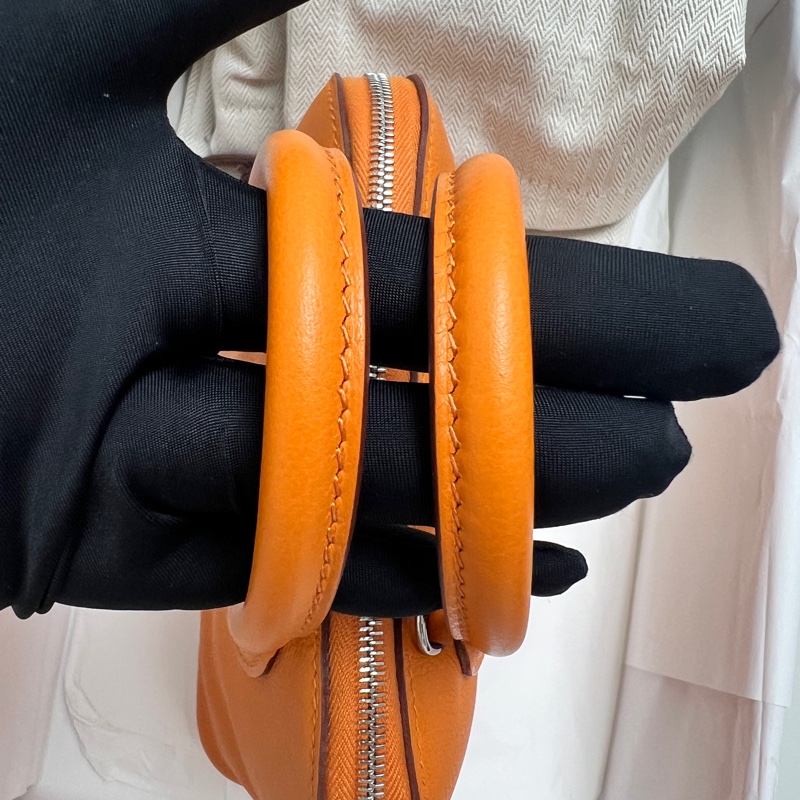 Hermes mini bolide Abricot 內拼 Gold 銀扣 Evercolor皮 K刻-7