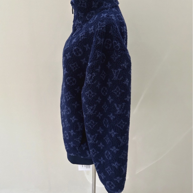 LV 藏藍色滿版老花Logo毛毛泰迪外套 size:M-4