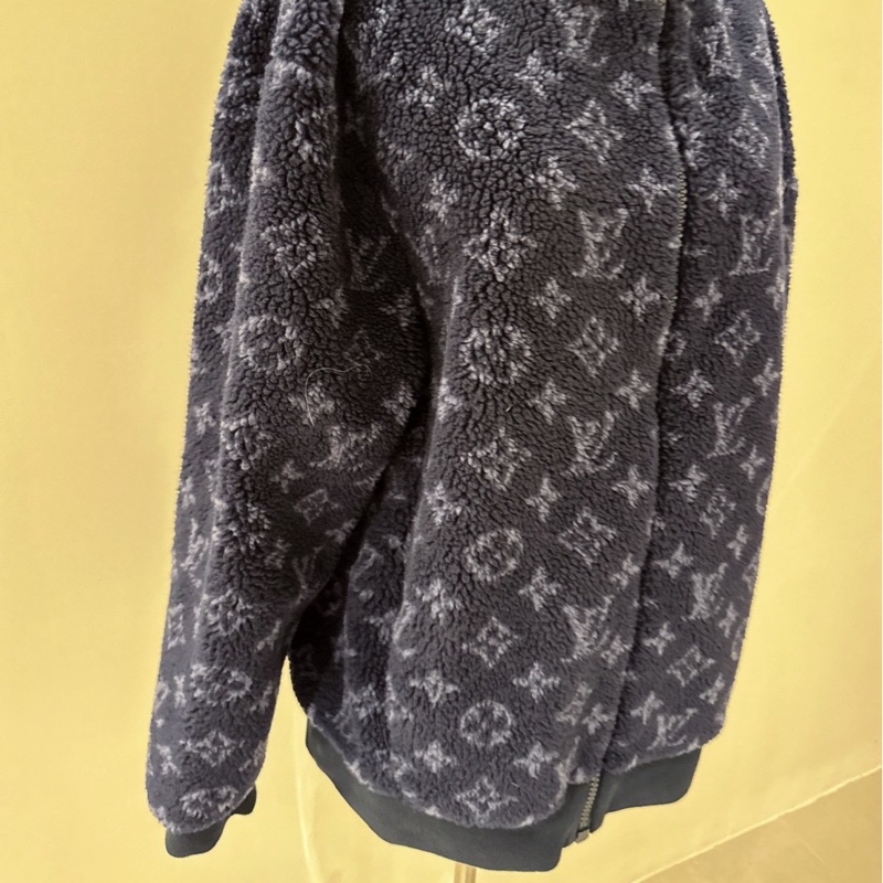 LV 藏藍色滿版老花Logo毛毛泰迪外套 size:M-6