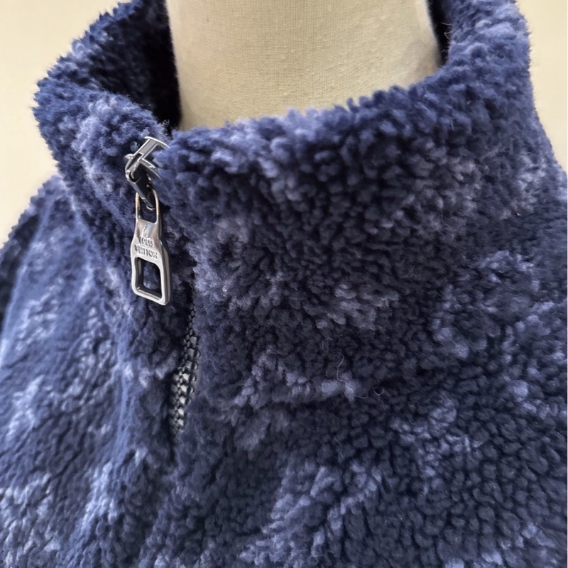 LV 藏藍色滿版老花Logo毛毛泰迪外套 size:M-8