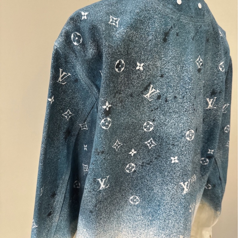 LV 星空漸層滿版Logo牛仔襯衫外套 size:L-5