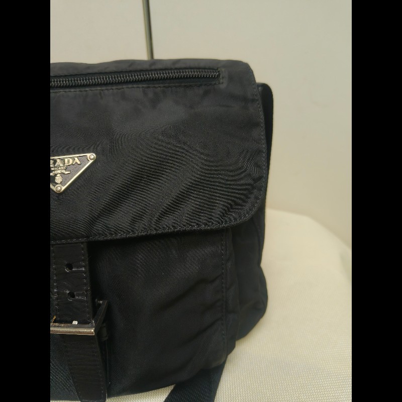 .🔥年終狂降🔥【限時降價只到12/31（原13,800）】㊣✨PRADA✨普拉達 黑色 輕量 帆布 皮革 單釦 掀蓋式 郵差包 肩背包 斜背包 /二手包/二手精品/保證正品🌳二手樹屋🌳-15