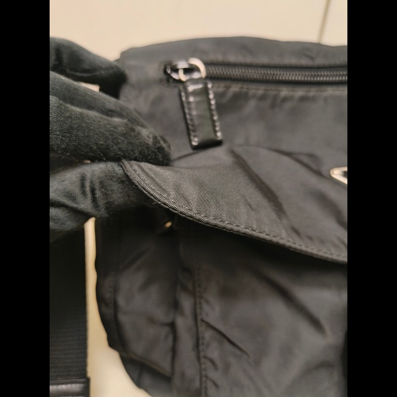 .🔥年終狂降🔥【限時降價只到12/31（原13,800）】㊣✨PRADA✨普拉達 黑色 輕量 帆布 皮革 單釦 掀蓋式 郵差包 肩背包 斜背包 /二手包/二手精品/保證正品🌳二手樹屋🌳-16