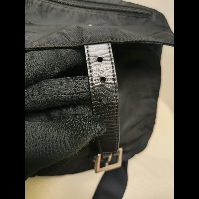 .🔥年終狂降🔥【限時降價只到12/31（原13,800）】㊣✨PRADA✨普拉達 黑色 輕量 帆布 皮革 單釦 掀蓋式 郵差包 肩背包 斜背包 /二手包/二手精品/保證正品🌳二手樹屋🌳-19