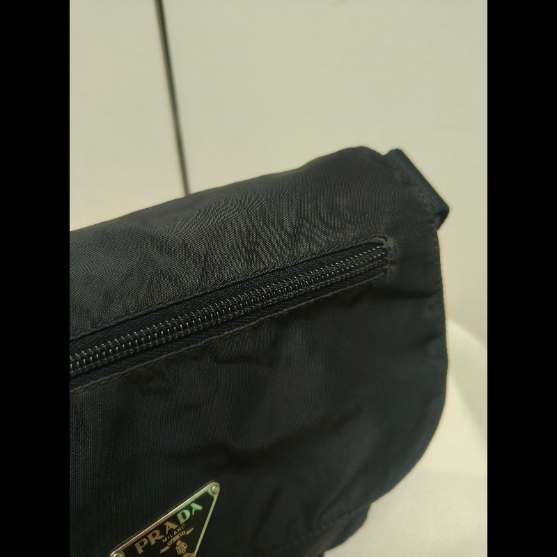 .🔥年終狂降🔥【限時降價只到12/31（原13,800）】㊣✨PRADA✨普拉達 黑色 輕量 帆布 皮革 單釦 掀蓋式 郵差包 肩背包 斜背包 /二手包/二手精品/保證正品🌳二手樹屋🌳-21