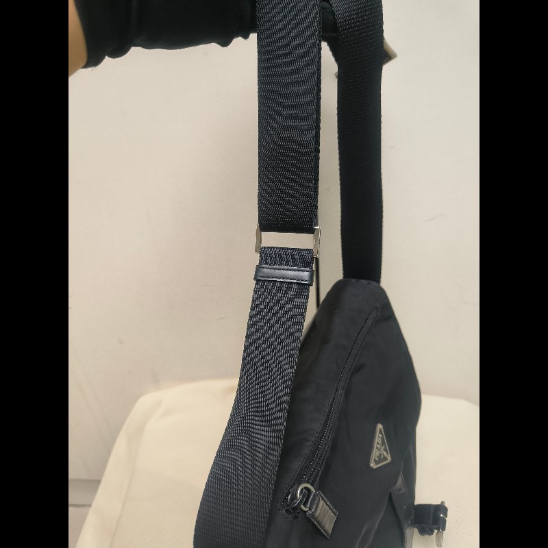 .🔥年終狂降🔥【限時降價只到12/31（原13,800）】㊣✨PRADA✨普拉達 黑色 輕量 帆布 皮革 單釦 掀蓋式 郵差包 肩背包 斜背包 /二手包/二手精品/保證正品🌳二手樹屋🌳-28