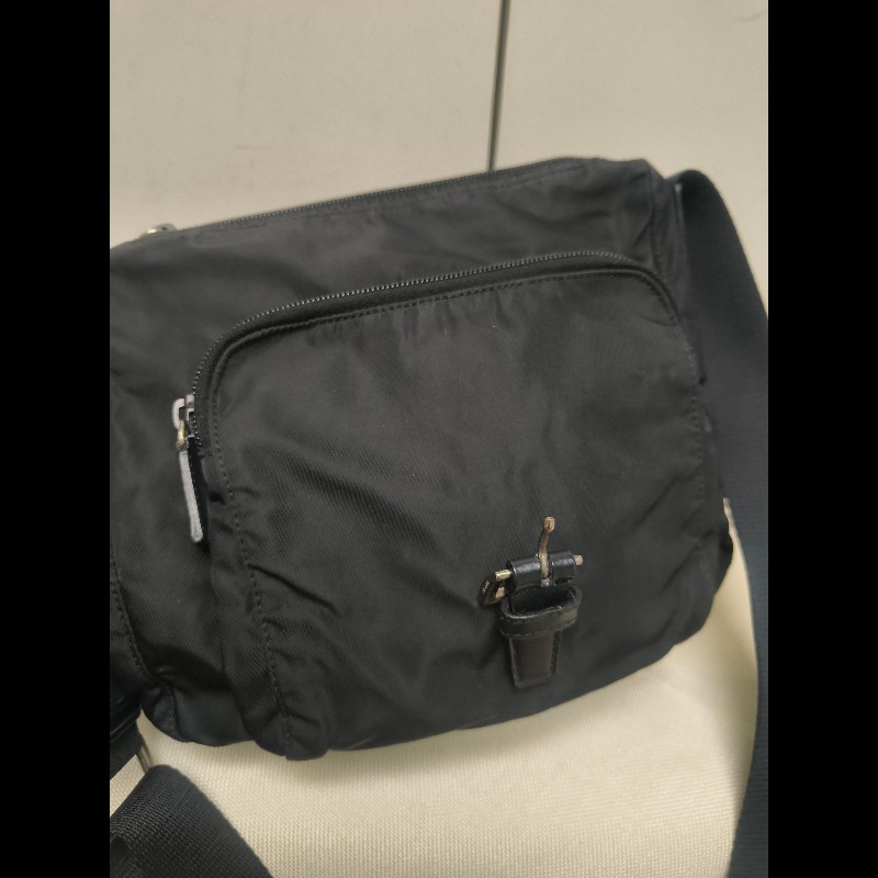 .🔥年終狂降🔥【限時降價只到12/31（原13,800）】㊣✨PRADA✨普拉達 黑色 輕量 帆布 皮革 單釦 掀蓋式 郵差包 肩背包 斜背包 /二手包/二手精品/保證正品🌳二手樹屋🌳-39