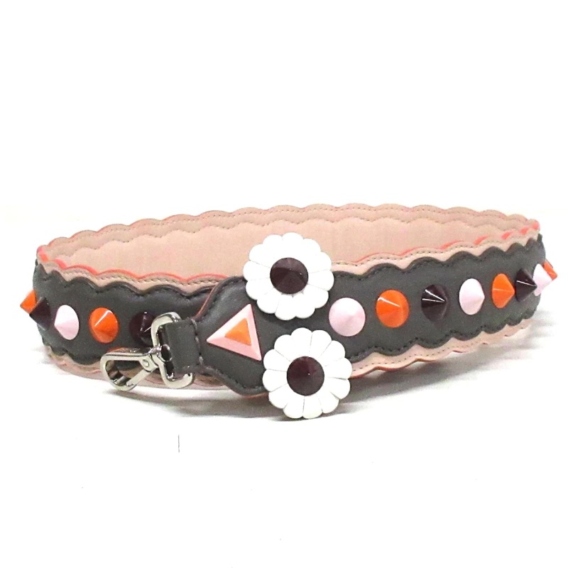 FENDI 灰 粉 小雞 背帶 肩背帶 斜背帶 長背帶 長肩帶-2