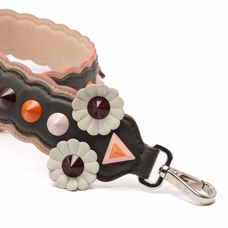 FENDI 灰 粉 小雞 背帶 肩背帶 斜背帶 長背帶 長肩帶-4