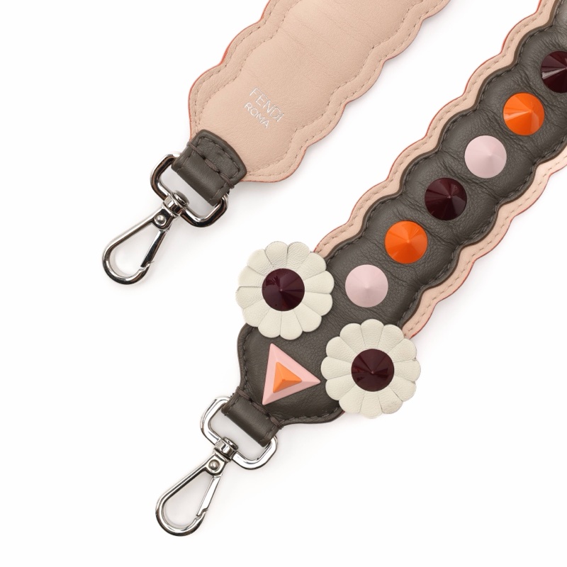 FENDI 灰 粉 小雞 背帶 肩背帶 斜背帶 長背帶 長肩帶-5