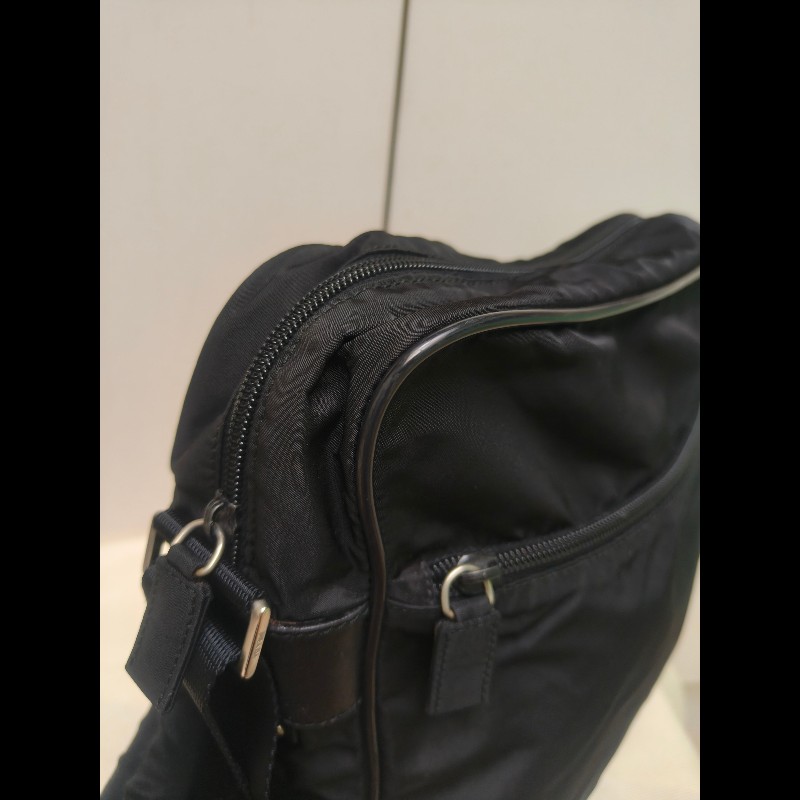 【8成新】㊣✨PRADA✨普拉達 黑色 輕量 帆布 皮革 直立 記者包 相機包 斜背包 /二手包/二手精品/保證正品🌳二手樹屋🌳-15