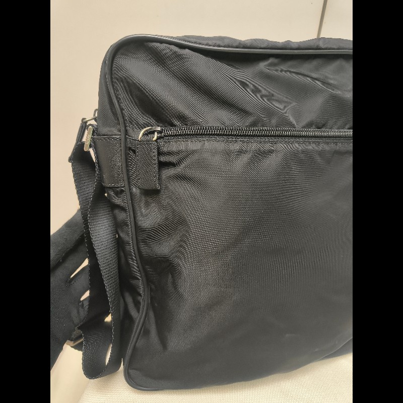 【8成新】㊣✨PRADA✨普拉達 黑色 輕量 帆布 皮革 直立 記者包 相機包 斜背包 /二手包/二手精品/保證正品🌳二手樹屋🌳-16