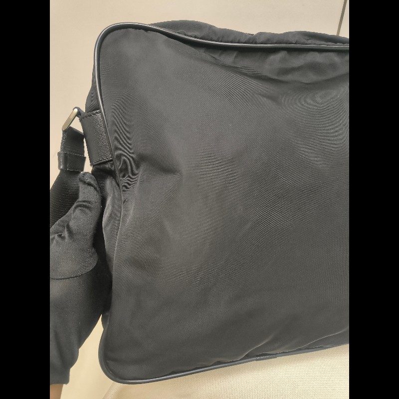 【8成新】㊣✨PRADA✨普拉達 黑色 輕量 帆布 皮革 直立 記者包 相機包 斜背包 /二手包/二手精品/保證正品🌳二手樹屋🌳-24