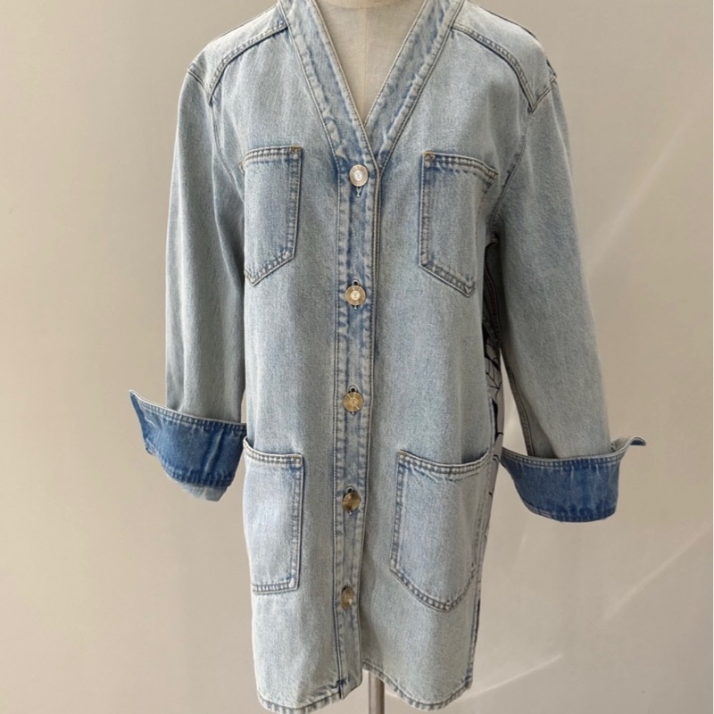 CHANEL 山茶花拼接牛仔外套 38碼-0