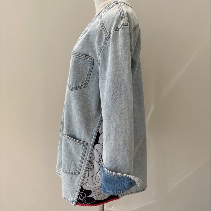 CHANEL 山茶花拼接牛仔外套 38碼-4