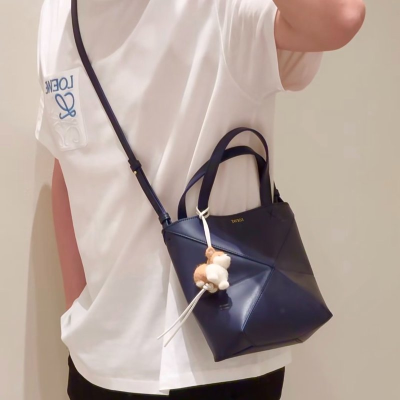 Loewe puzzle mini tote 深藍-3
