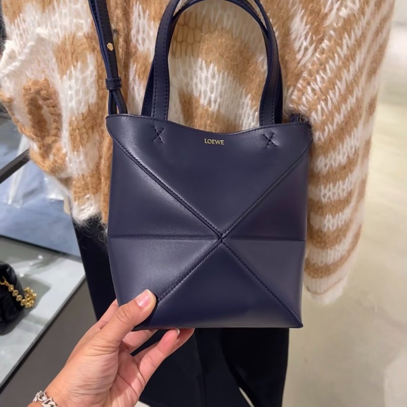 Loewe puzzle mini tote 深藍-7