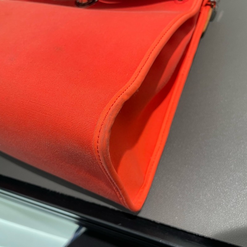 Hermes愛馬仕 銀扣 herbag31 帆布拼皮 肩背包斜背包-14